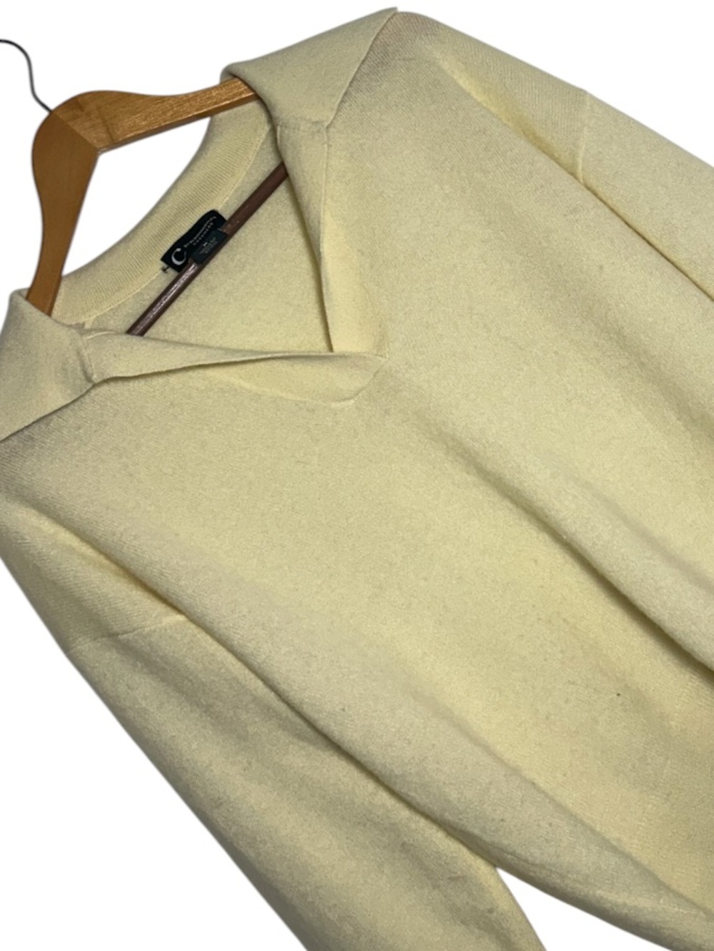 C By Bloomingdales Yellow Casmere Polo Neck Sweater Size M